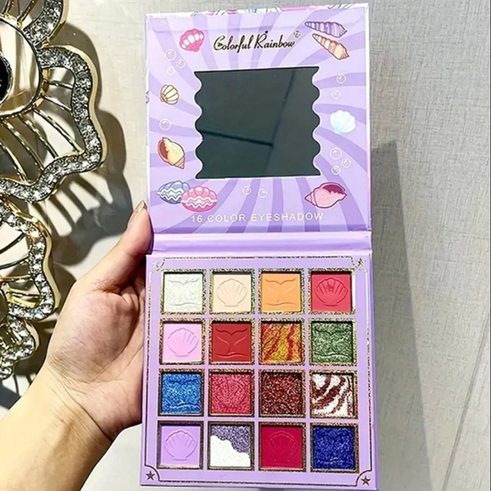 🆕️LAST 1🐙COLORFUL RAINBOW MERMAID 16 COLOR ULTRA PIGMENTED EYESHADOW PALETTE